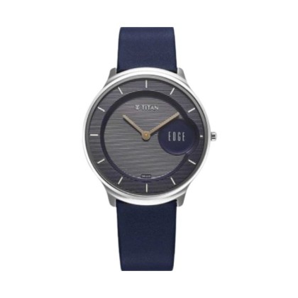 Titan Edge Murals 1843SL03 Blue Dial Leather Strap Analog Men Watch